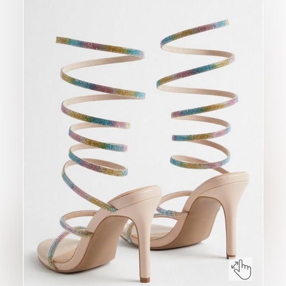 Torrid Lace Up Rainbow Embroidered Heel Sandals Size 9.5 WW - Picture 3 of 7